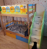 Мебель для детской на заказ "Кровать Чердак "Паровозик""
