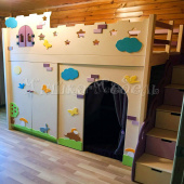 Мебель для детской на заказ "Кровать чердак "Замок""
