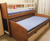 Мебель для детской на заказ "Кровать выдвижная с машинками"