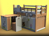 Мебель для детской на заказ "Кровать-трансформер "Винни с друзьями""