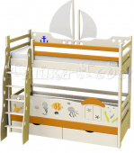 Мебель для детской на заказ "Кровать двухъярусная для детей Парусник"