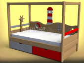 Мебель для детской на заказ "Кровать с балдахином "Маяк""