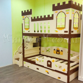 Мебель для детской на заказ "Кровать двухъярусная для двоих детей Замок"