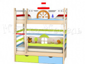 Мебель для детской на заказ "Кровать двухъярусная Разборная "Кораблик и Винни""