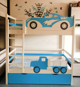Мебель для детской на заказ "Кровать двухъярусная гонка"