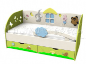 Мебель для детской на заказ "Кровать-низкая "День Рождения ослика Иа""