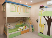 Мебель для детской на заказ "Кровать чердак домик"