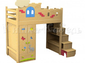 Мебель для детской на заказ "Кровать-чердак "Замок с лесенкой""