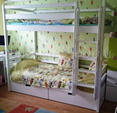 Мебель для детской на заказ "Кровать двухъярусная "Белая""