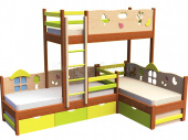 Мебель для детской на заказ "Кровать со смещением "Лето""